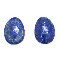 Par de Lapis Lazulli Natural Facetado Rose Cut Formato Fancy Dimensões (LxC) 26x20 mm Par de Lapis Lazulli Natural Facetado Rose Cut Formato Fancy Dimensões (LxC) 26x20 mm