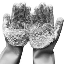 Par De Luva Lava Louça Pet Esponja Silicone Multiuso Par De Luva Lava Louça Pet Esponja Silicone Multiuso