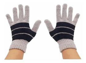 Par De Luva Preta Grossa Cinza Lã Elástica Tamanho Único Par De Luva Preta Grossa Cinza Lã Elástica Tamanho Único