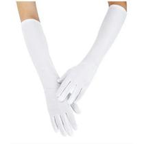 Par de Luvas Brancas comprida 30cm Fantasia Papai Noel/ Mágico