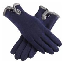 Par De Luvas Com Dedo Touch E Detalhes No Pulso De Poliéster