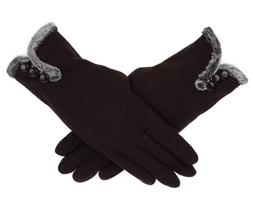 Par De Luvas Com Dedo Touch E Detalhes No Pulso De Poliéster