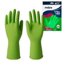 Par de Luvas Nobre Látex G p/ Agentes Químicos Resistente e Segura Verde