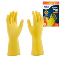 Par De Luvas Nobre Látex M P- Agentes Químicos Resistente E Segura Amarelo