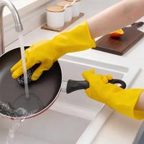 Par de Luvas Nobre Látex P p/ Agentes Químicos Resistente e Segura Amarelo Par de Luvas Nobre Látex P p/ Agentes Químicos Resistente e Segura Amarelo