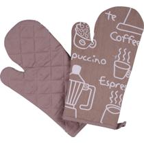 Par de Luvas para Cozinha Vizapi 18X30Cm 270G Capuccino Bege Branco