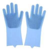 Par de Luvas para Limpeza de Silicone Lava Louça Carros Pet Azulejos