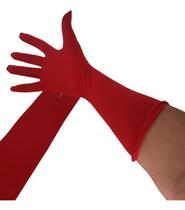 Par De Luvas Vermelha Comprida P/ Compor Fantasias