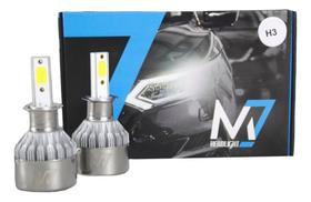 Par de Luz Farol Automotiva M7 H3 3000lm 50w Super Led 12v Par de Luz Farol Automotiva M7 H3 3000lm 50w Super Led 12v