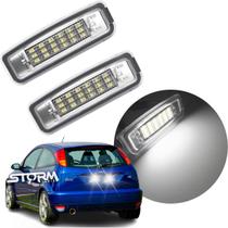 Par de Luz Placa Ford Focus Hatch Ano 1998 A 2008 Lâmpada Led iluminação Branca Gl Glx Se Plus 1.6 1.8 2.0 Ghia Xr S 2007 2006 2005 completa lente