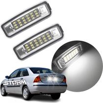 Par De Luz Placa Ford Focus Sedan ano 1998 A 2008 Lâmpada Led iluminação Branca modelo versão Ghia Glx s 2.0 2007 2006 2005 2004 2003 completo lente
