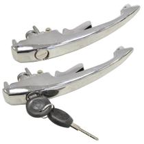 Par De Macaneta Externa Da Porta Com Chave Cromado Universal Automotive Fusca variant brasilia Par De Macaneta Externa Da Porta Com Chave Cromado Universal Automotive Fusca variant brasilia