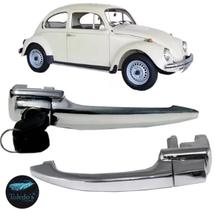 Par de Maçanetas Externa da Porta Fusca até 1977 / Karman Ghia Cromada Par de Maçanetas Externa da Porta Fusca até 1977 / Karman Ghia Cromada