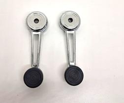 Par de manivelas Reguladora vidro Metal Ford F4.000 Cromada