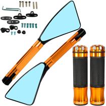 Par de manopla acelerador com retrovisor rizoma CG125 CG150 CG160 Fan Titan Start Bros XRE CB300 YBR XTZ CB250 Twister