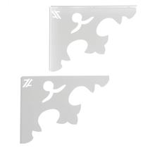 Par de Mãos Francesas Arabesco 20cm Abstrato Pontudo Branco Aço Zarg