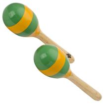 Par de Maraca Infantil de Madeira Verde/Amarelo - Dolphin - Dolphin