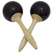 Par de Maracas 280 Redondo Preto em Madeira 25cm New York Par de Maracas 280 Redondo Preto em Madeira 25cm New York