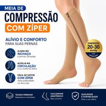 PAR de Meia COMPRESSÃO Alivio Dores e Pernas Inchadas Tratamento Varizes Trombose Unissex Com ZIPER PAR de Meia COMPRESSÃO Alivio Dores e Pernas Inchadas Tratamento Varizes Trombose Unissex Com ZIPER