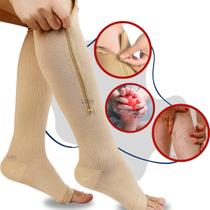 Par de Meia Compressão Esportiva Com Zíper Alivio Dores Nas Pernas Original Par de Meia Compressão Esportiva Com Zíper Alivio Dores Nas Pernas Original