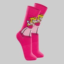 Par De Meia Lupo Nintendo Princesa Peach Urban 16906-007 Par De Meia Lupo Nintendo Princesa Peach Urban 16906-007