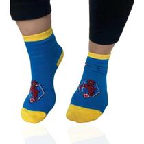 Par de Meias Geek Divertida Confortável Estampada Personagem Homem Aranha Vingadores Presente Nerd