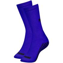 Par de Meias Puma Traction Calcanhar Verdadeiro Atoalhado Adulto Cano Médio com Sola Antiderrapante