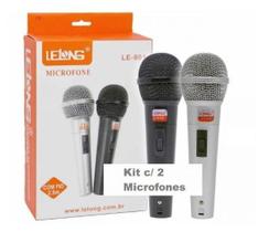 Par de Microfone Com Fio Profissional Dinâmico LE-901-Lelong