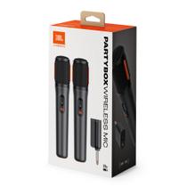 Par de Microfones sem Fio JBL PartyBox Wireless, Alcance 30m, até 20h Bat, Recarregável USB-C