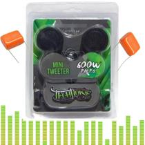 Par de Mini Tweeter de Painel Som Automotivo 4 Ohms Tweter 80w Rms Mais Par de Capacitores Para Som Interno do Veículo Par de Mini Tweeter de Painel Som Automotivo 4 Ohms Tweter 80w Rms Mais Par de Capacitores Para Som Interno do Veículo