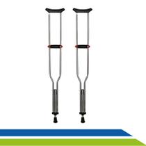 Par de Muletas Axilar Adulto em Alumínio Ajustável 8 Regulagens até 120kg Dilepé Par de Muletas Axilar Adulto em Alumínio Ajustável 8 Regulagens até 120kg Dilepé