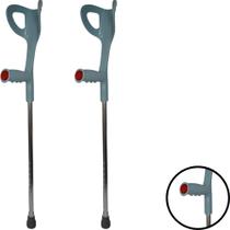Par de Muletas Canadense Adulta Fixa 120kg Cinza Supermedy Par de Muletas Canadense Adulta Fixa 120kg Cinza Supermedy