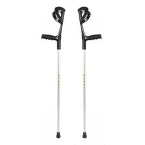 Par de Muletas Canadense D6 Regulável Em Alumínio Preta