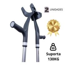 Par de Muletas Canadenses Mercur Grafite Ajustáveis em Alumínio Leve, Resistentes e Confortáveis para Apoio e Recuperação