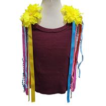 Par De Ombreiras Carnaval Paetê Flor Franjas