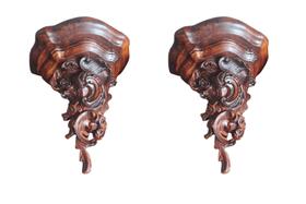 Par de oratório peanha cor madeira barroca suporte para imagem suporte para santo ou vaso antigo Par de oratório peanha cor madeira barroca suporte para imagem suporte para santo ou vaso antigo