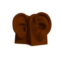 Par de Orelha de Silicone Vertical Marrom