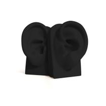 Par de Orelha de Silicone Vertical Preto