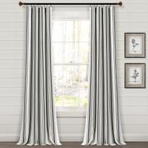 Par de painéis de cortina de janela Lush Decor Farmhouse Stripe