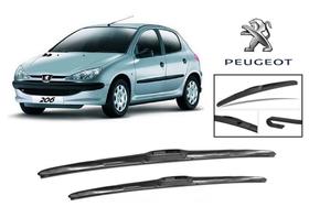 Par De Palhetas Limpador De Parabrisa Dianteiro Modelo Premium Tipo Original para Peugeot 206 Hatch