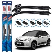 Par de Palhetas Limpador Parabrisa Multiclip Original Bosch Citroen C3 2013 a 2017 Par de Palhetas Limpador Parabrisa Multiclip Original Bosch Citroen C3 2013 a 2017