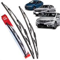 Par de Palhetas Limpadores de Para-brisa de Ferro do Honda City 2014 Original OverVision