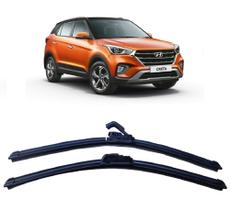 Par de Palhetas para Limpador de Parabrisa Dianteiro Hyundai Creta 2017 2018 2019 2020 2021