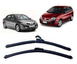 Par de Palhetas para Limpador de Parabrisa Dianteiro Renault Megane ou Scenic ano 1997 ate 2010