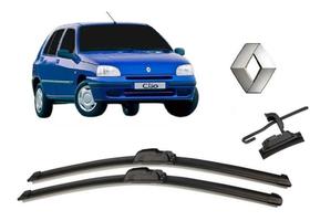 Par de Palhetas para Limpador de Parabrisa Dianteiro Renaut Clio modelo antigo ano 1994 ate 1999