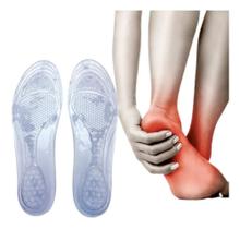 Par De Palmilha Silicone Gel Anti Impacto Cor Cristal Tamanh