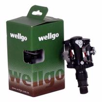 Par de Pedal Mtb Clip Wellgo M919 Com Tacos E Regulagem