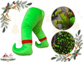 Par de Perninhas do Grinch 35 cm Verde Enfeite de Natal - Decoração Artesanal.