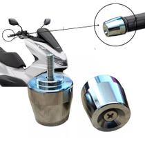 Par de Pesos da Moto Honda PCX P/ Guidão Oco Preto ou Cromado Reforçado de Aço Fácil Instalação