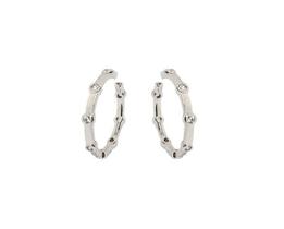 Par de piercing com pontos de zircônias banhado a ródio branco - 1,9 cm